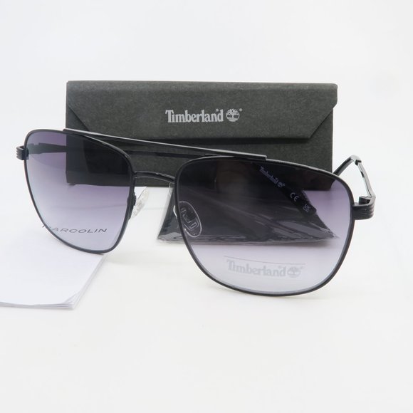 TIMBERLAND TB7257 01B 58mm Black Metal/Lavender Gradient Pilot New Sunglasses. - Picture 9 of 10